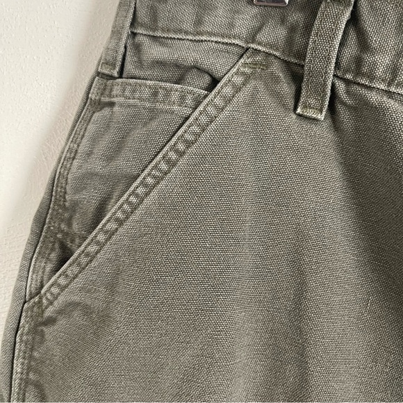 Carhartt Mens green flannel lined jeans pants size 38 X 27 carpenter - Picture 3 of 8